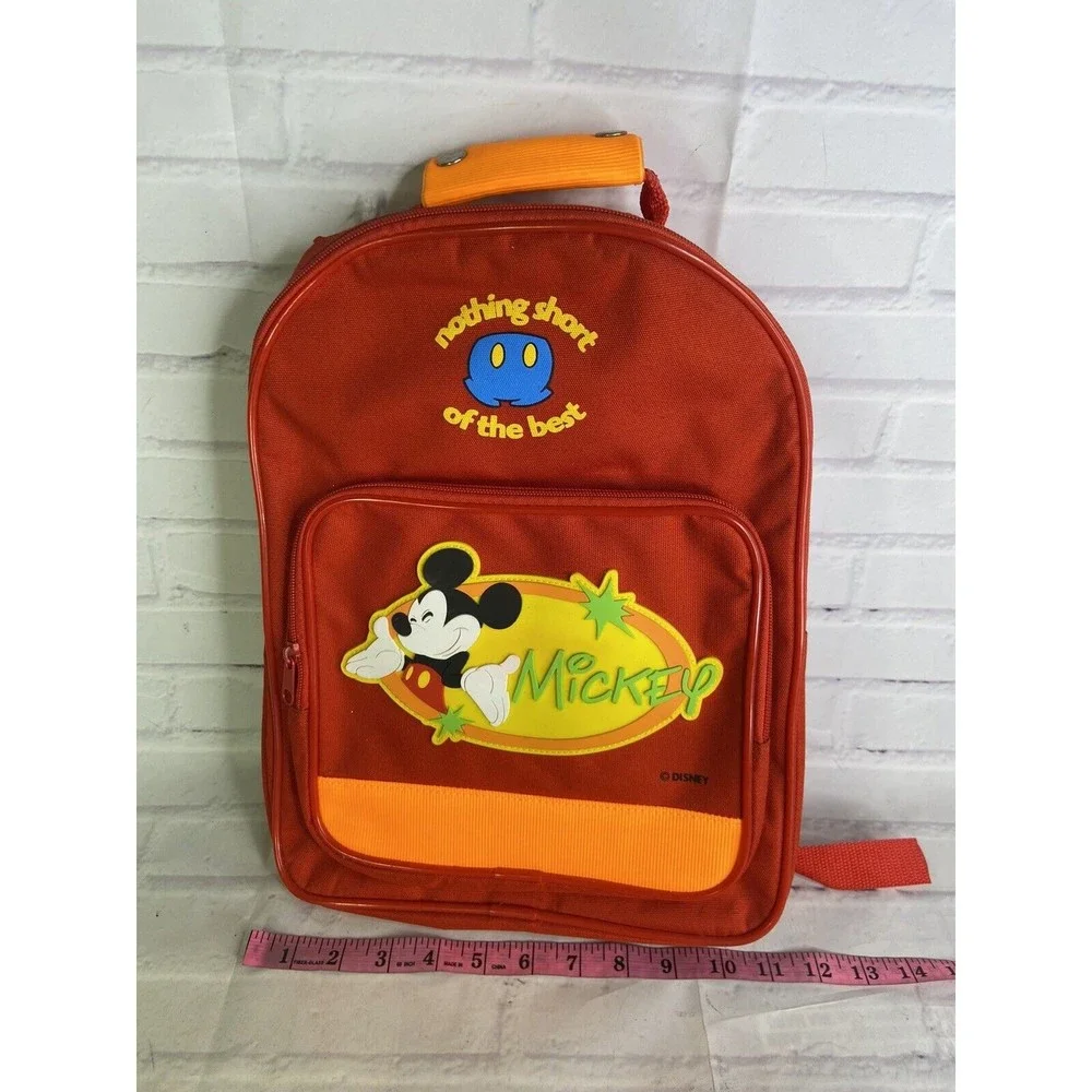 Vintage PYRAMID Disney Mickey Mouse Small Red Kids Toddler Backpack Bag NEW